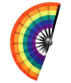Rainbow Stripe Hand Fan - Unique Vintage - Womens, ACCESSORIES, GIFTS/HOME