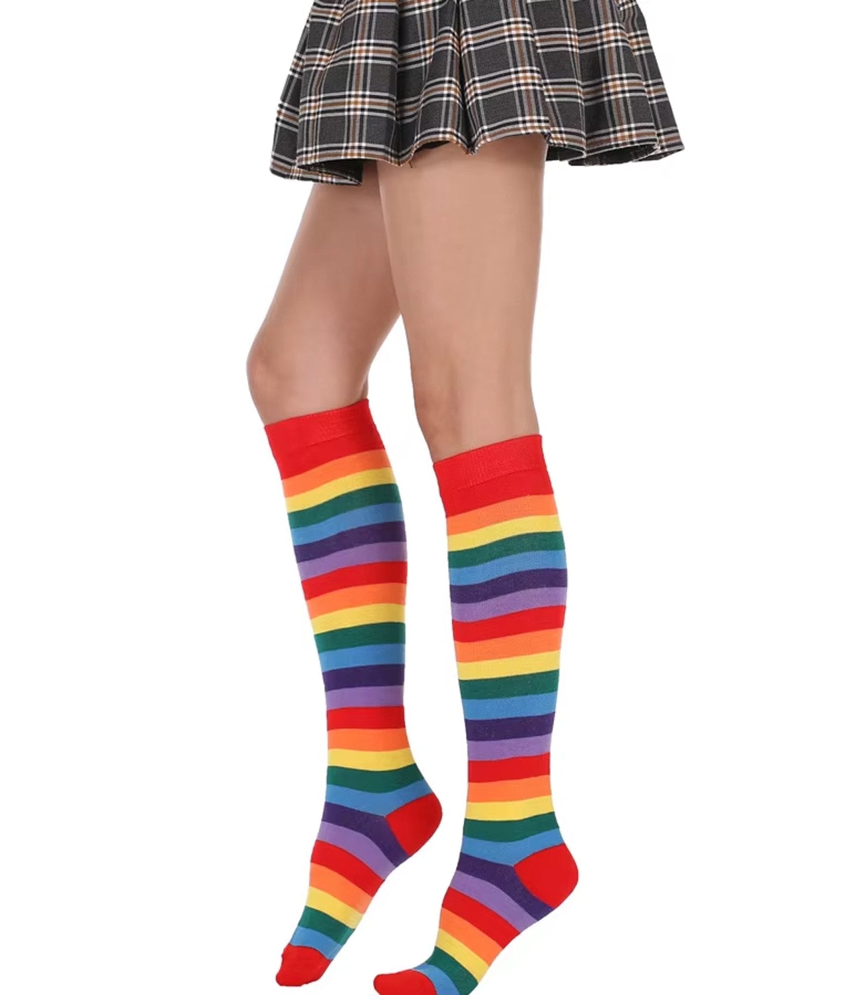 Rainbow Stripe Knee High Socks - Unique Vintage - Womens, ACCESSORIES, GIFTS/HOME