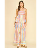 Rainbow Stripe Tie Strap Top - Unique Vintage - Womens, TOPS, SHIRTS