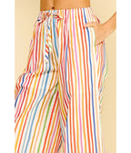 Rainbow Stripe Wide Leg Pants - Unique Vintage - Womens, BOTTOMS, PANTS