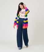 Rainbow Striped Knit Cardigan - Unique Vintage - Womens, TOPS, SWEATERS