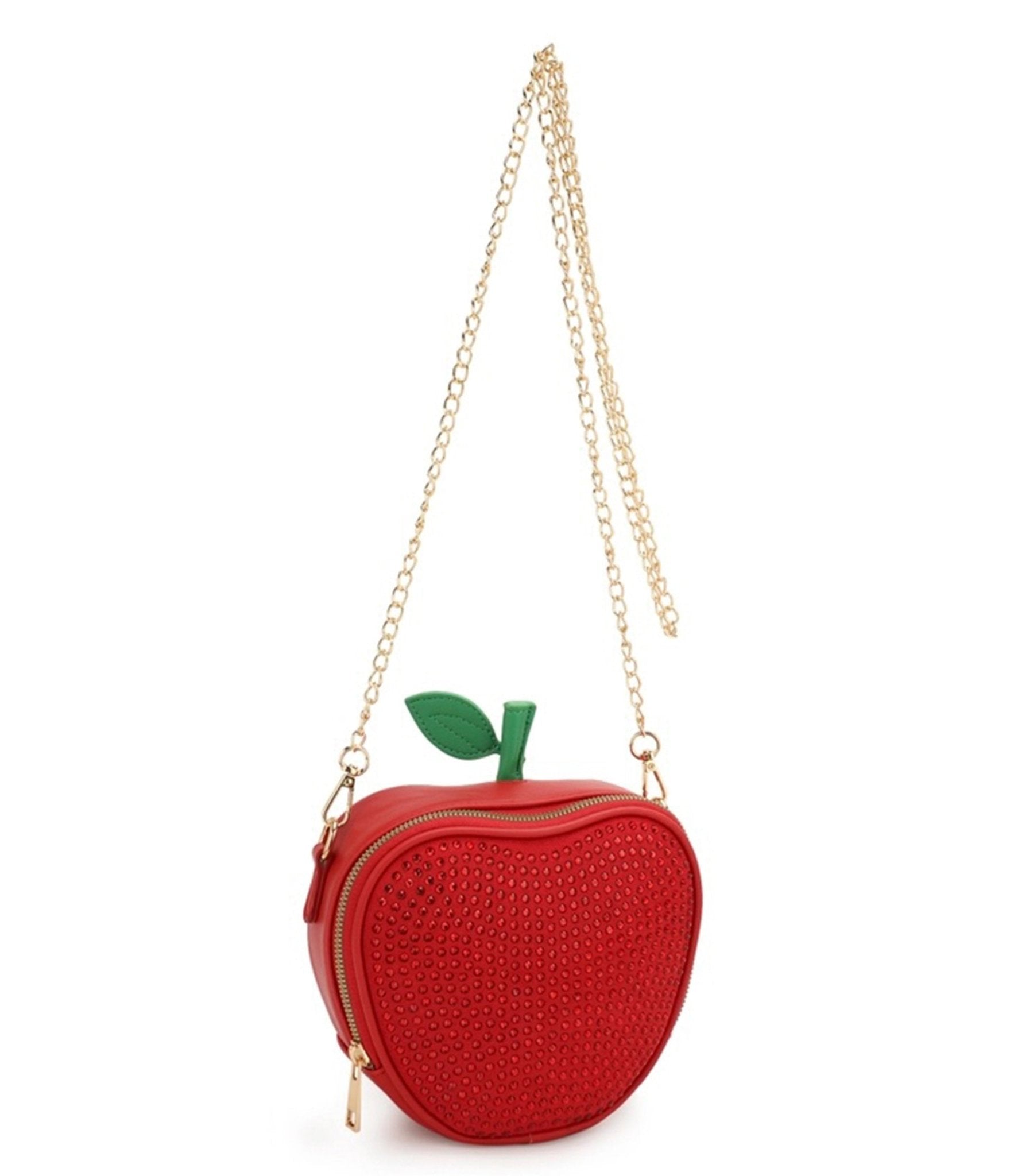 Red Apple Rhinestone Crossbody Bag - Unique Vintage - Womens, ACCESSORIES, HANDBAGS