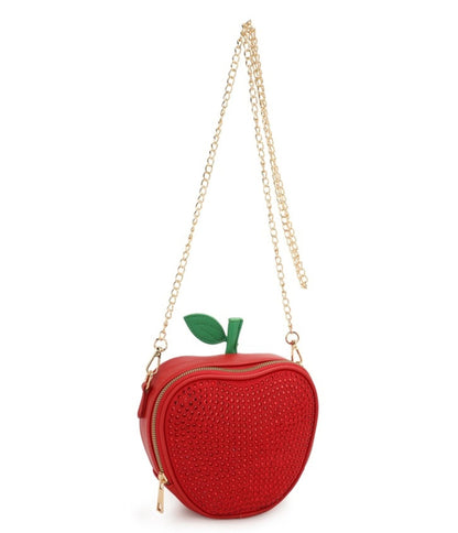 Red Apple Rhinestone Crossbody Bag - Unique Vintage - Womens, ACCESSORIES, HANDBAGS