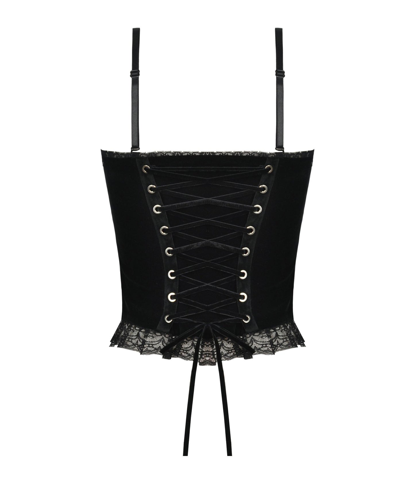 Red & Black Web Lace Corset Top - Unique Vintage - Womens, TOPS, WOVEN TOPS