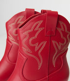 Red Blazing Leather Cowboy Boot - Unique Vintage - Womens, SHOES, BOOTS
