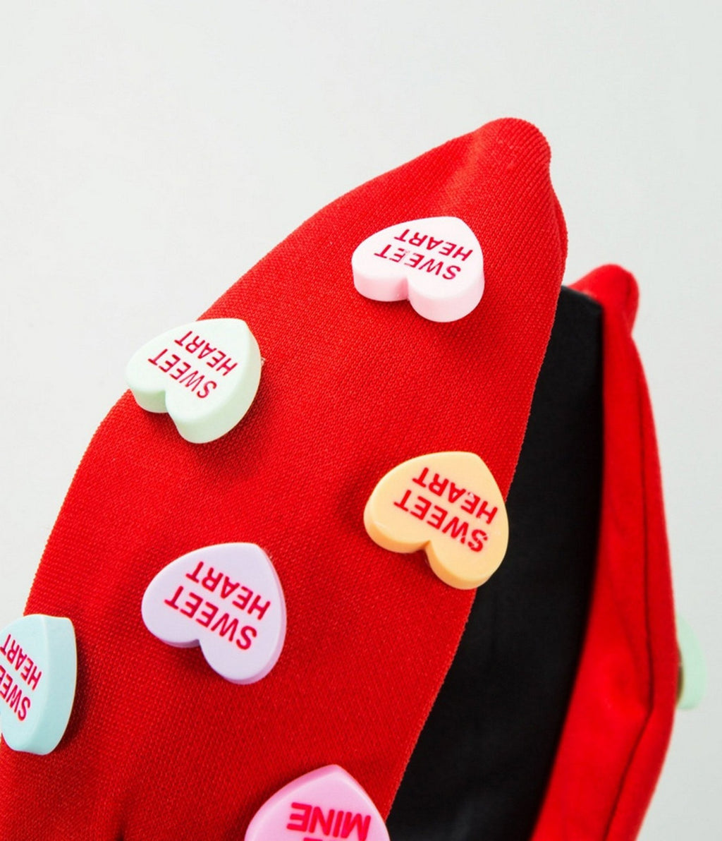 Red Candy Heart Headband - Unique Vintage - Womens, ACCESSORIES, HAIR