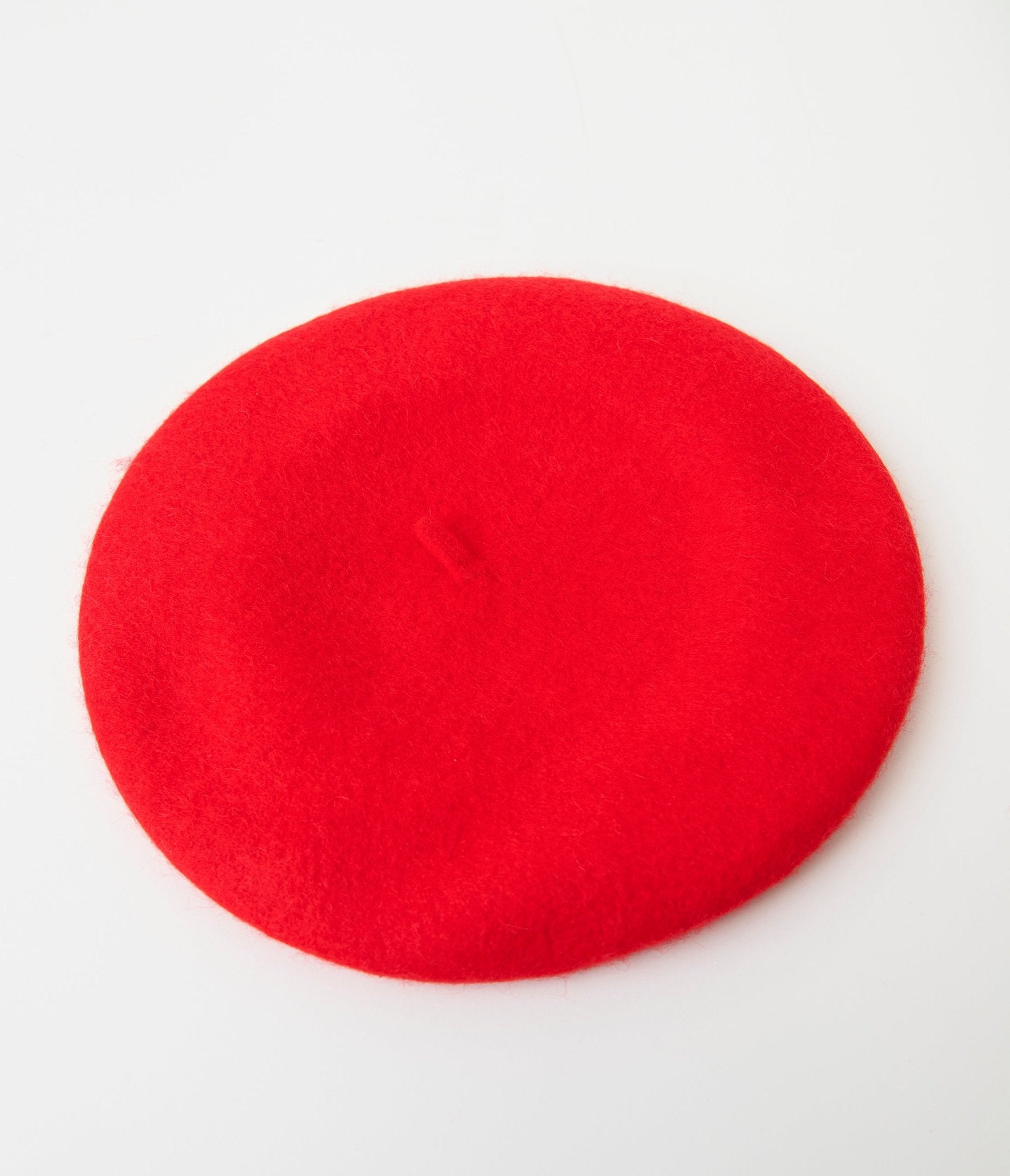 Red Classic Vintage Parisian Beret - Unique Vintage - Womens, ACCESSORIES, HATS