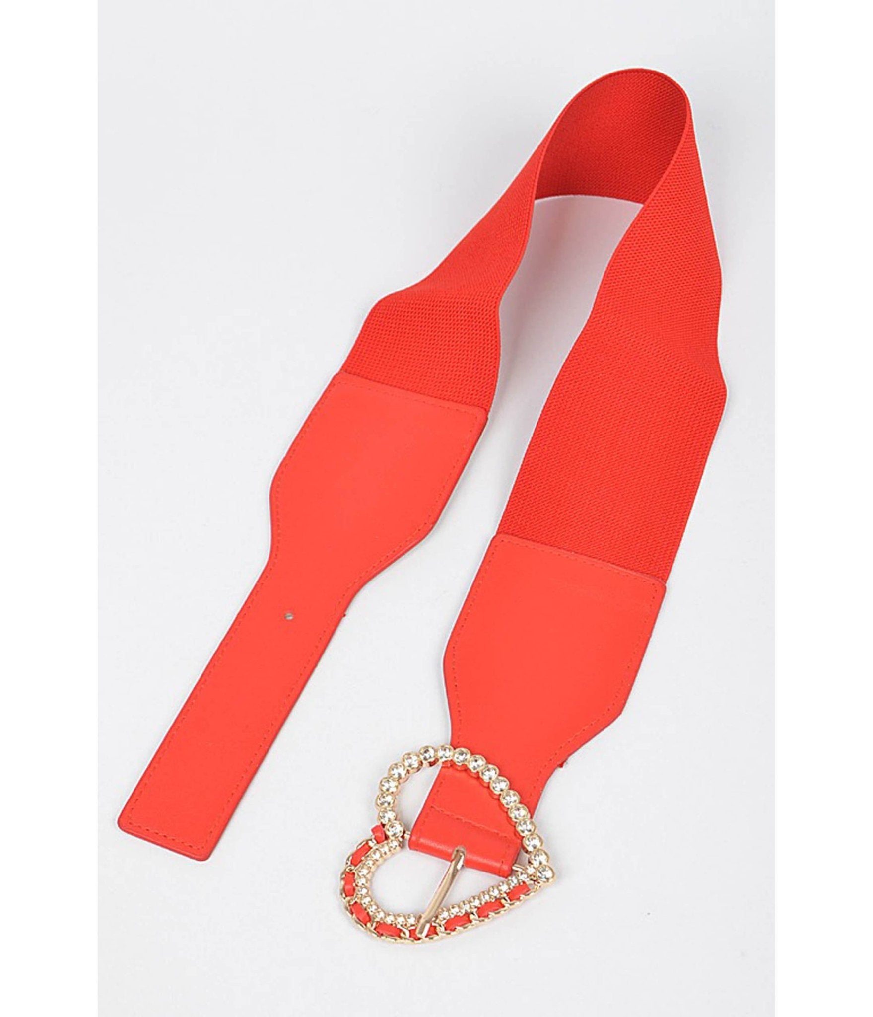 Red Heart Elastic Belt - Unique Vintage - Womens, ACCESSORIES, BELTS