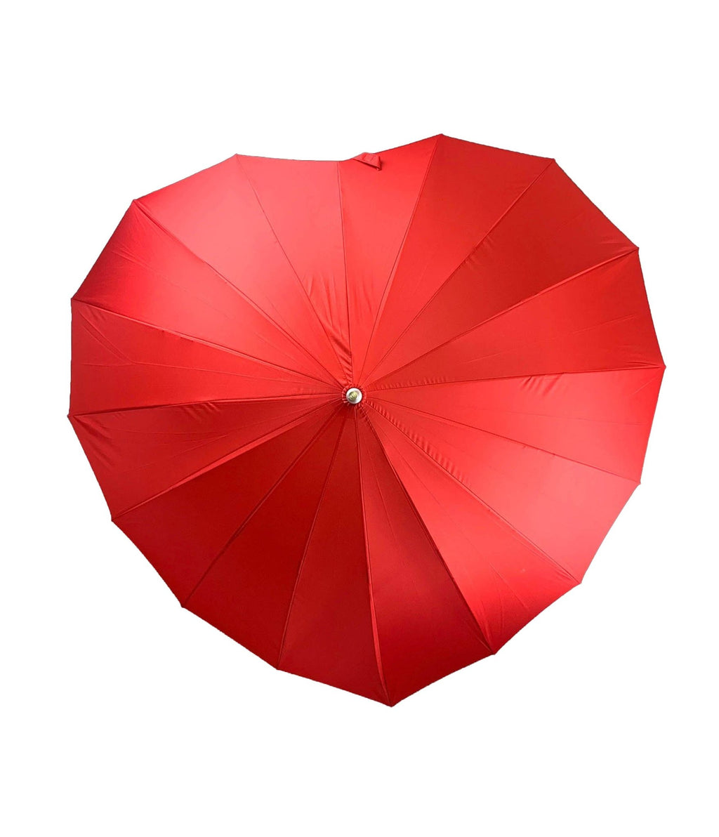 Red Heart Shaped Umbrella - Unique Vintage - Womens, ACCESSORIES, UMBRELLAS