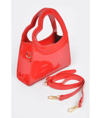 Red Patent Leatherette Heart Handle Bag - Unique Vintage - Womens, ACCESSORIES, HANDBAGS