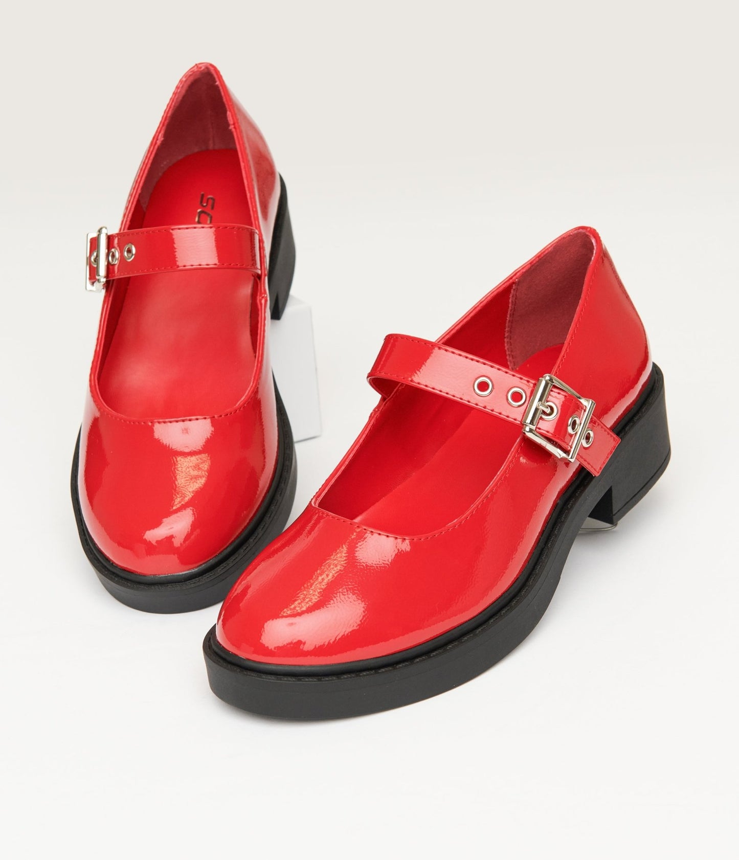 Red Patent Leatherette Mary Jane Platforms - Unique Vintage - Womens, SHOES, FLATS