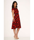 Red Plaid Swing Dress - Unique Vintage - Womens, DRESSES, SWING
