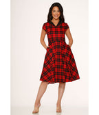 Red Plaid Swing Dress - Unique Vintage - Womens, DRESSES, SWING