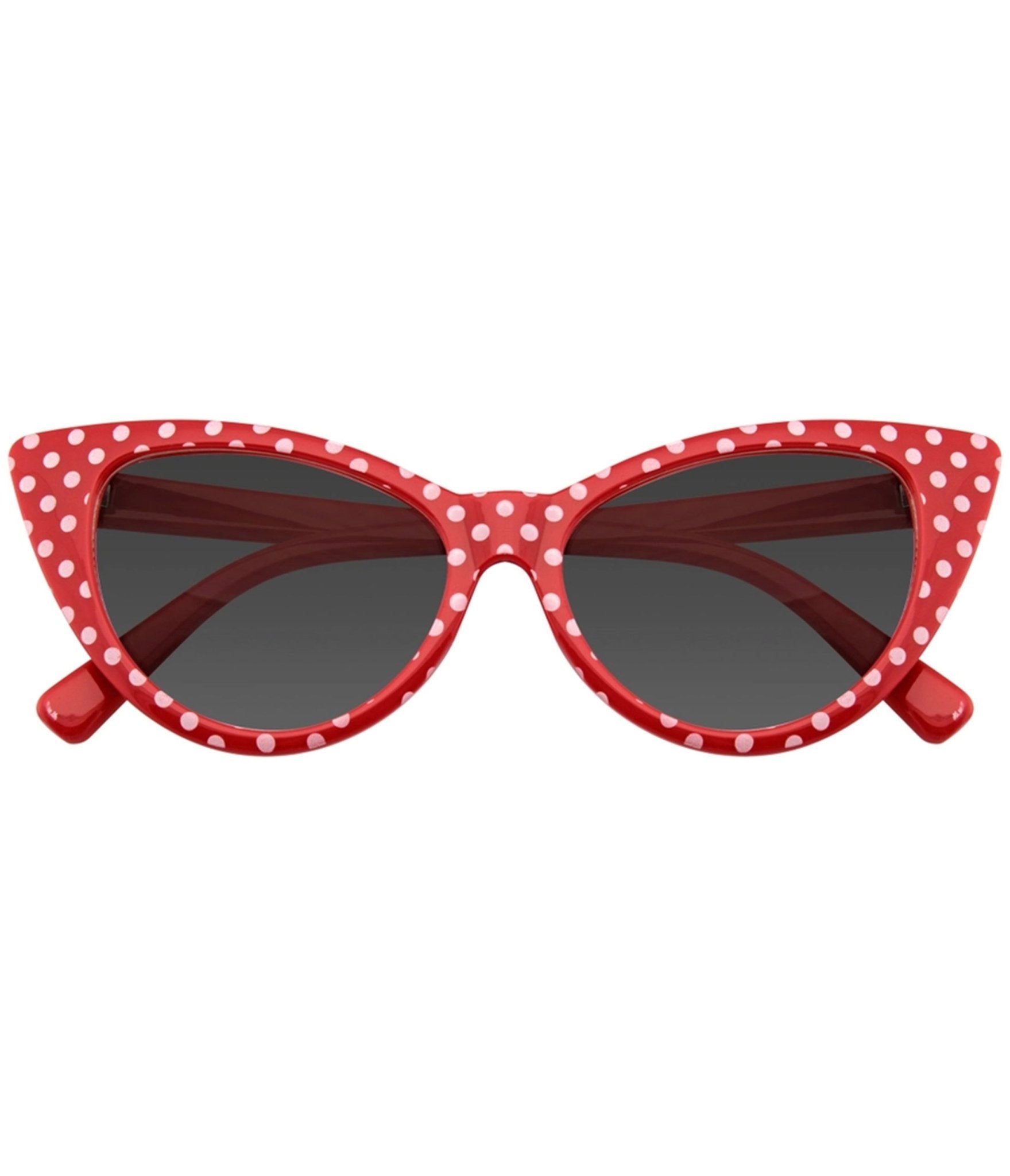 Red Polka Dot Retro Cat Eye Sunglasses - Unique Vintage - Womens, ACCESSORIES, SUNGLASSES