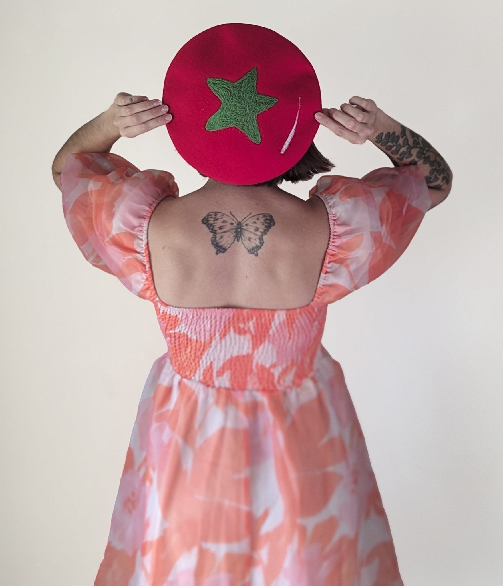 Red Tomato Wool Beret - Unique Vintage - Womens, ACCESSORIES, HATS