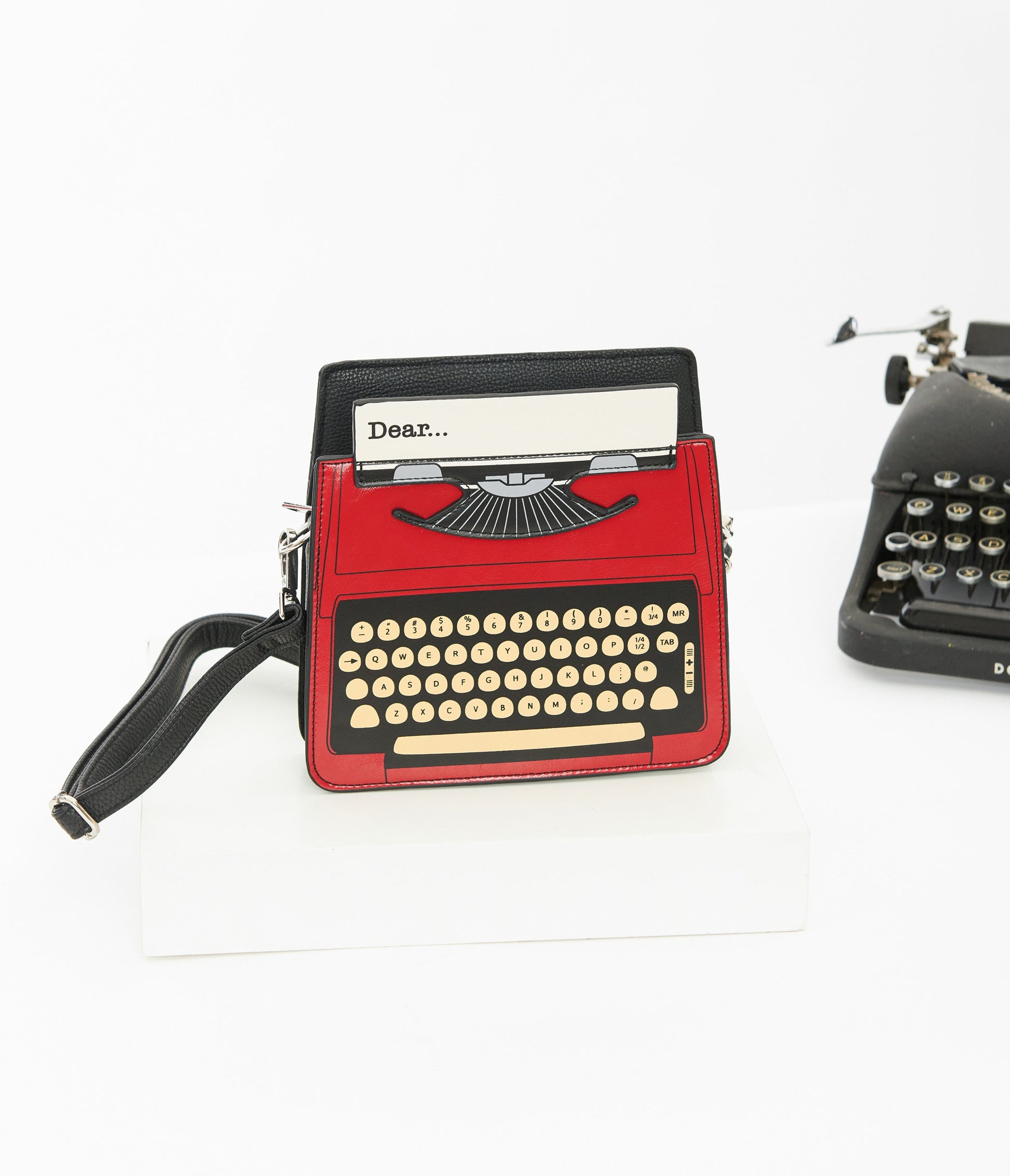 Red Typewriter Crossbody Bag - Unique Vintage - Womens, ACCESSORIES, HANDBAGS