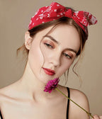 Red & White Cashew Nut Flower Wide Headband - Unique Vintage - Womens, ACCESSORIES, HAIR