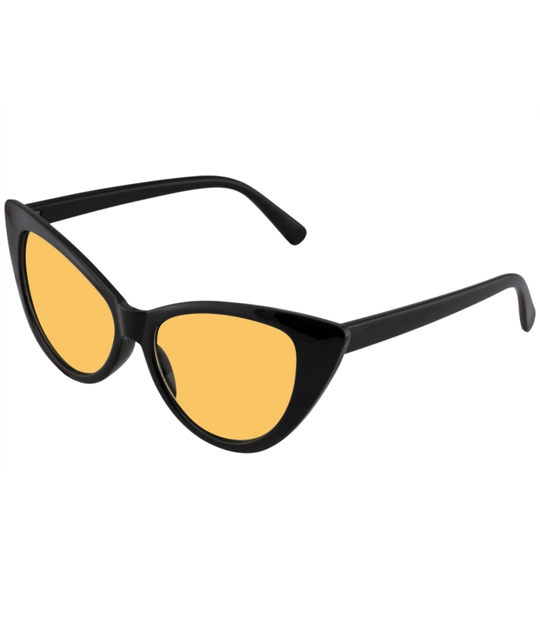 Retro Black & Orange Lens Cat Eye Sunglasses - Unique Vintage - Womens, ACCESSORIES, SUNGLASSES