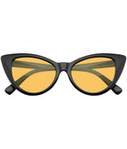 Retro Black & Orange Lens Cat Eye Sunglasses - Unique Vintage - Womens, ACCESSORIES, SUNGLASSES
