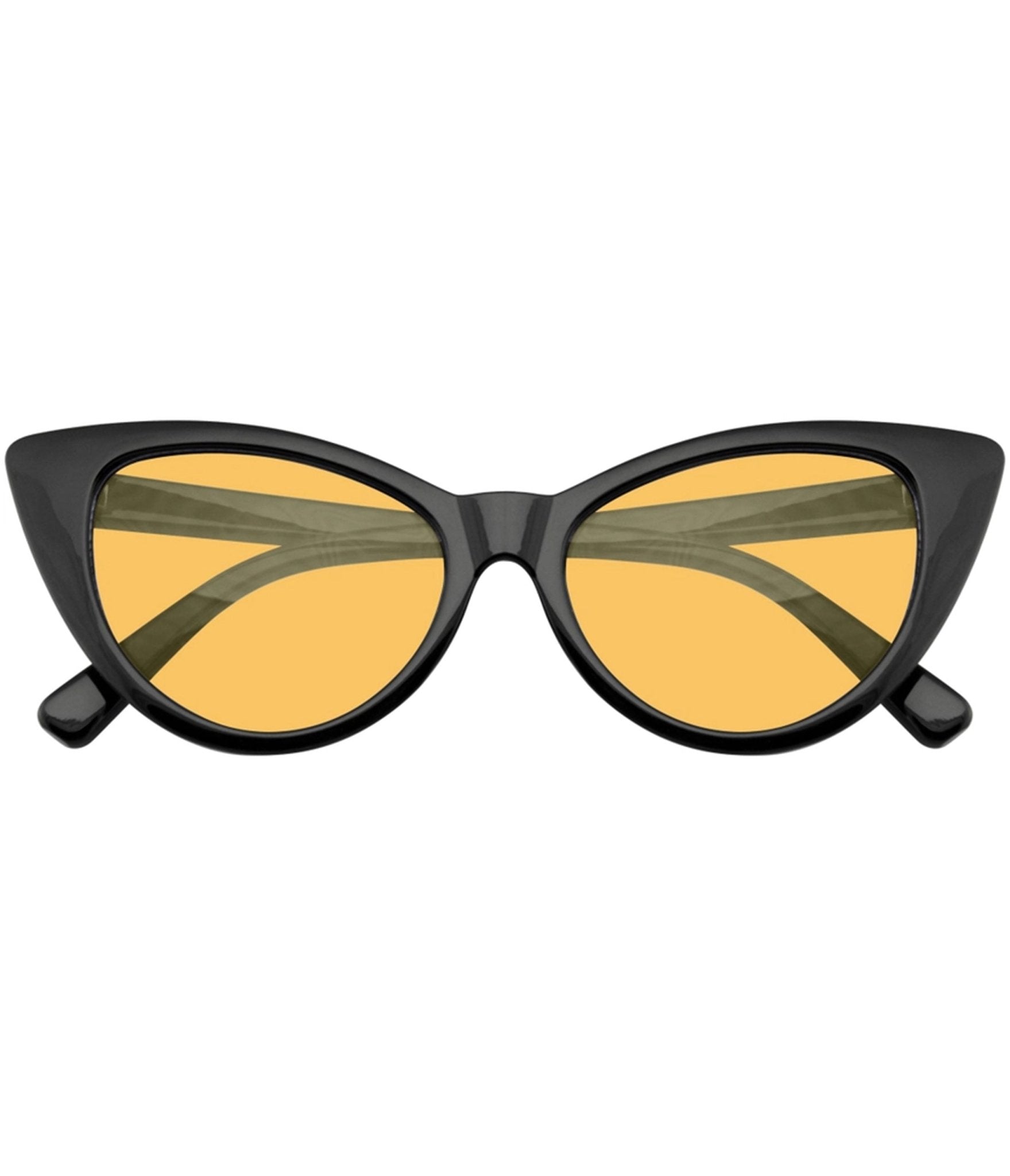 Retro Black & Orange Lens Cat Eye Sunglasses - Unique Vintage - Womens, ACCESSORIES, SUNGLASSES
