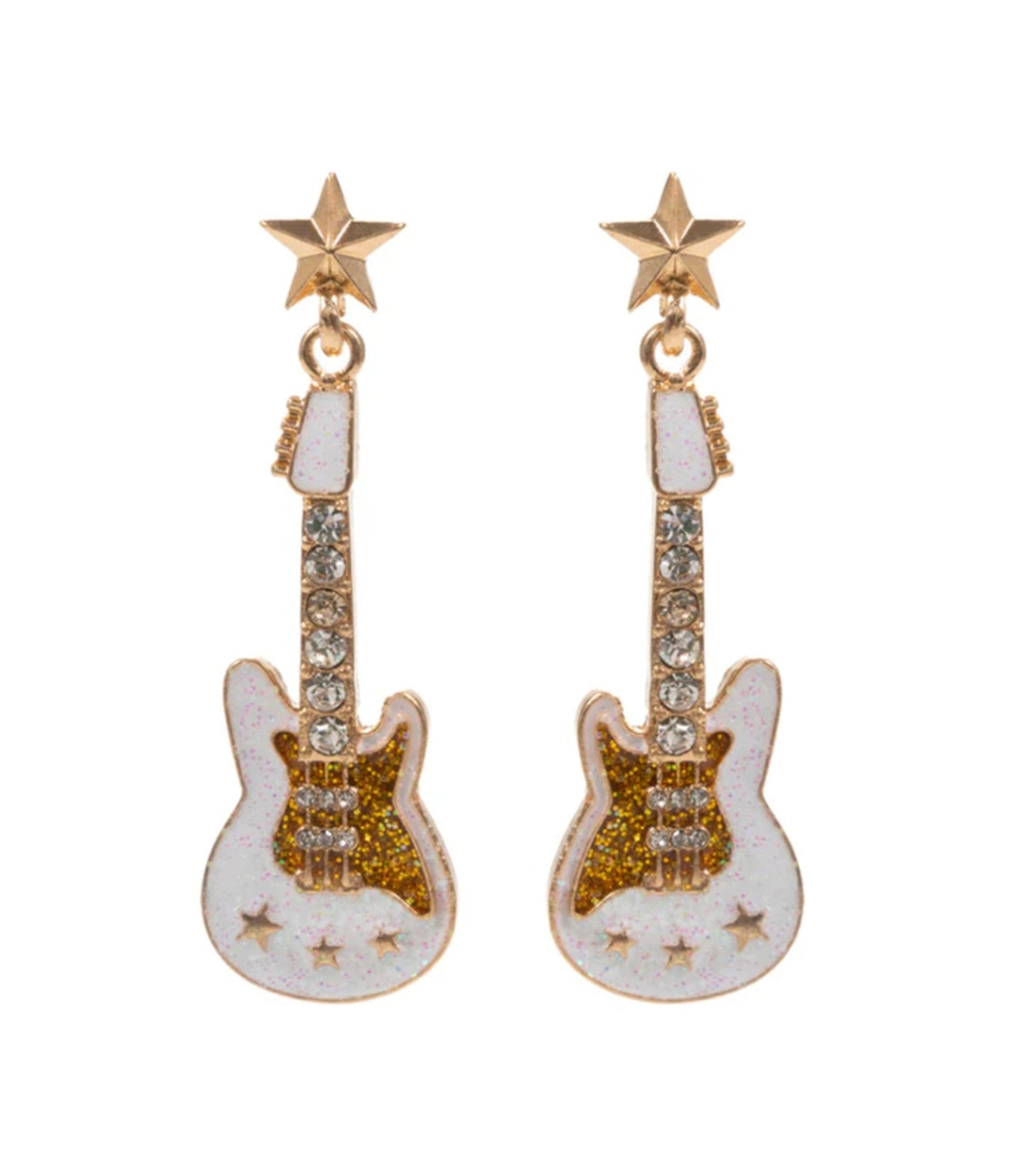 Retro Electric Guitar Earrings - Unique Vintage - Womens, ACCESSORIES, JEWELRY