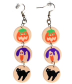 Retro Halloween Cookie Print Dangle Earrings - Unique Vintage - Womens, ACCESSORIES, JEWELRY