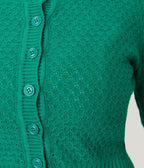 Retro Style Kelly Green Crochet Cardigan - Unique Vintage - Womens, TOPS, SWEATERS
