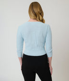 Retro Style Light Blue Crochet Cardigan - Unique Vintage - Womens, TOPS, SWEATERS