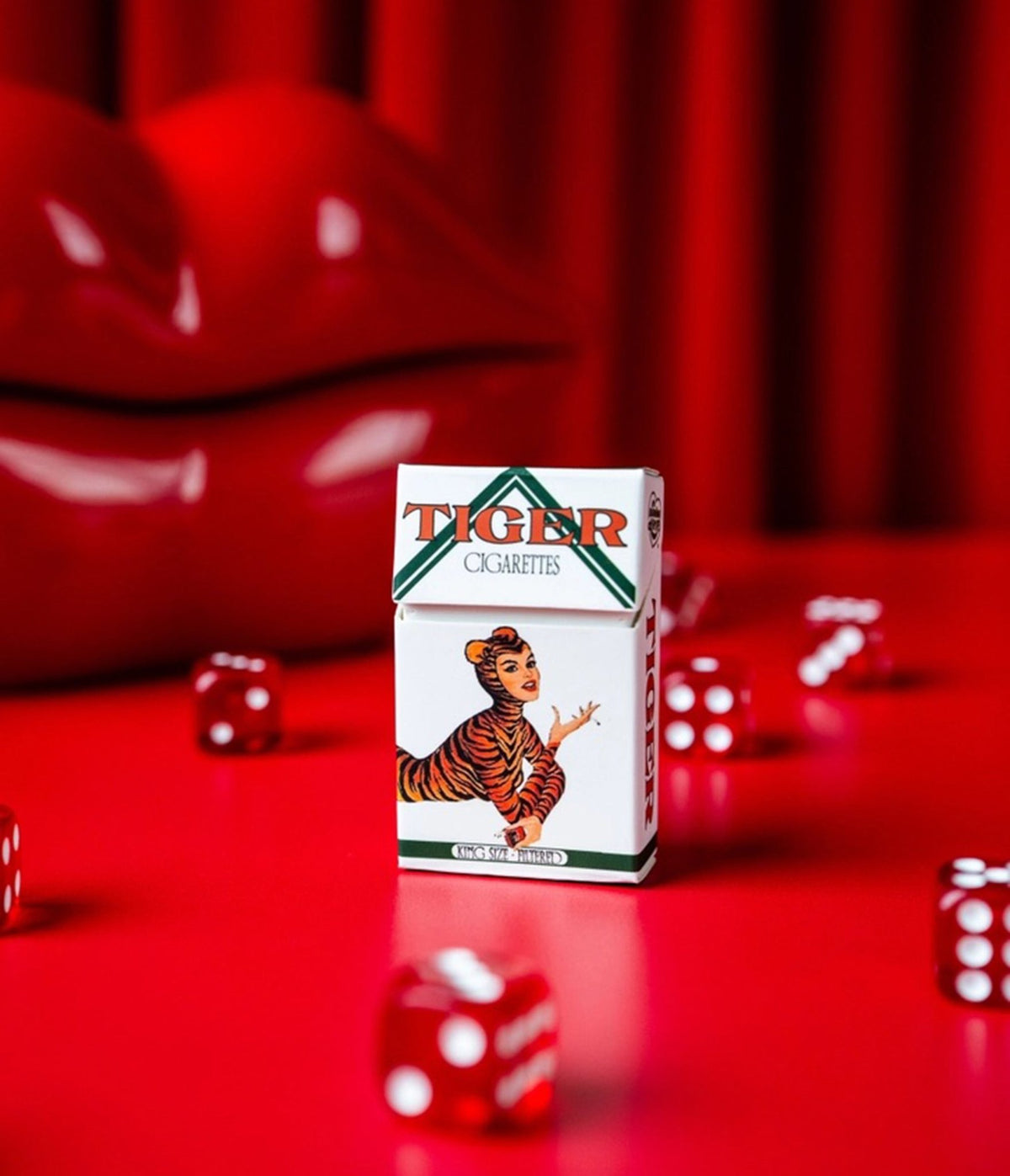 Retro Tiger Cigarettes Decorative Box Matches - Unique Vintage - Matches