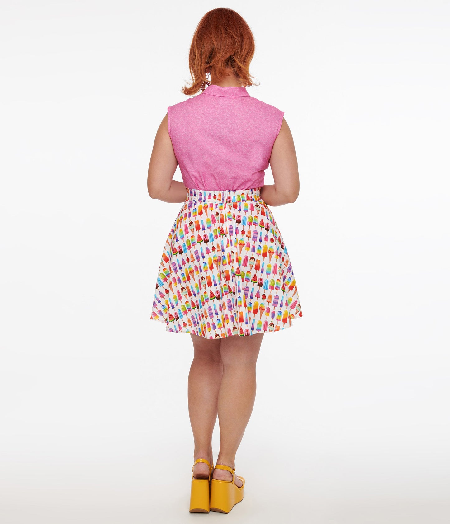 Retrolicious 1950s Multicolor Ice Cream Print Skater Skirt - Unique Vintage - Womens, BOTTOMS, SKIRTS