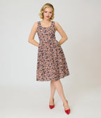 Retrolicious American Flag Cotton Flare Dress - Unique Vintage - Womens, DRESSES, FIT AND FLARE