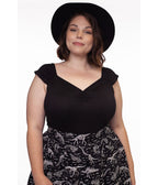 Retrolicious Black Isabel Top - Unique Vintage - Womens, TOPS, WOVEN TOPS