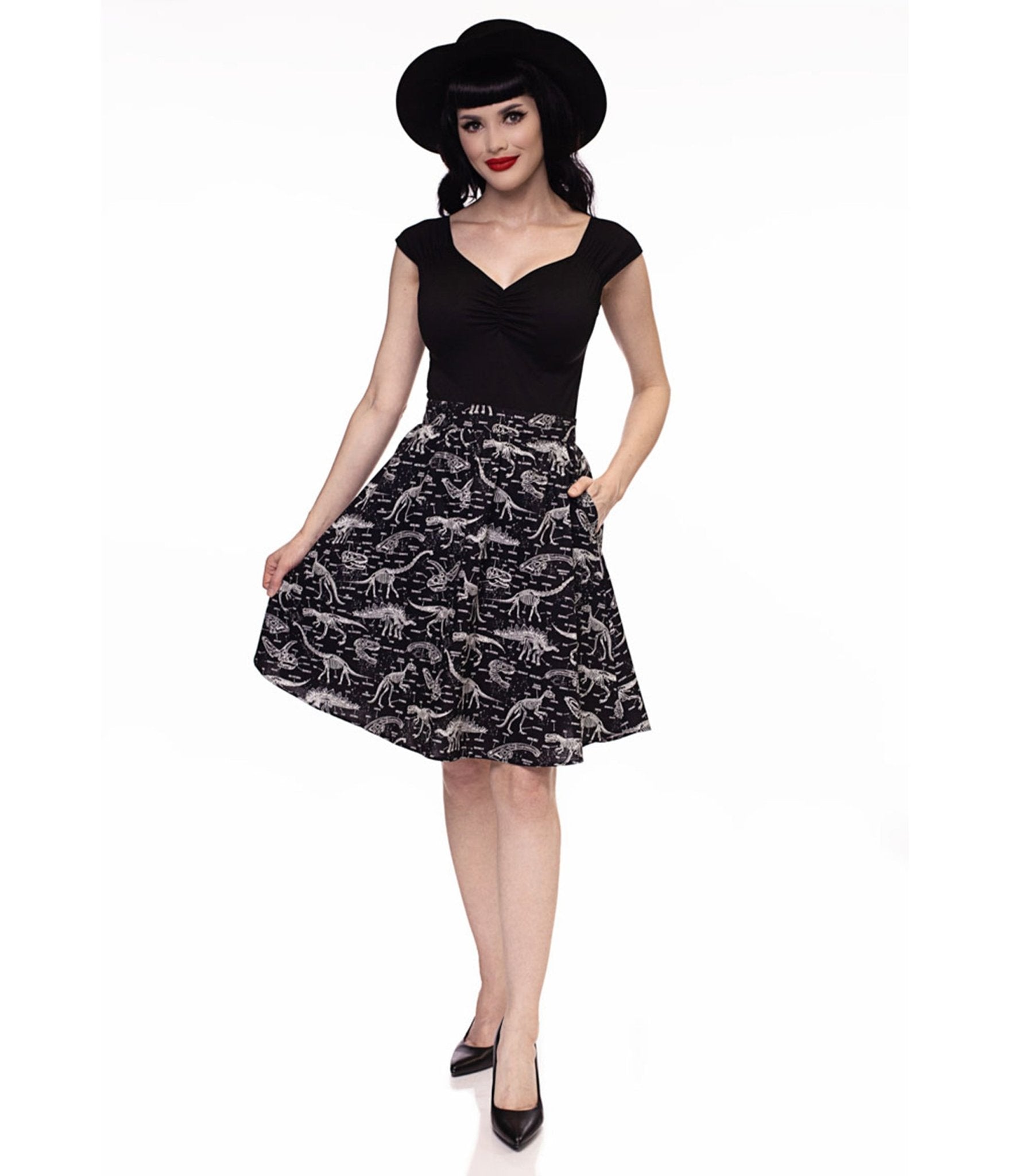 Retrolicious Black Isabel Top - Unique Vintage - Womens, TOPS, WOVEN TOPS