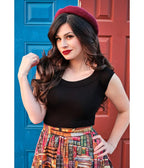 Retrolicious Black Retro Boat Neck Knit Top - Unique Vintage - Womens, TOPS, SHIRTS