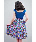 Retrolicious Blue Isabel Top - Unique Vintage - Womens, TOPS, WOVEN TOPS