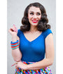 Retrolicious Blue Isabel Top