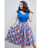 Retrolicious Blue Isabel Top - Unique Vintage - Womens, TOPS, WOVEN TOPS