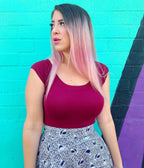 Retrolicious Burgundy Retro Boat Neck Knit Top - Unique Vintage - Womens, TOPS, WOVEN TOPS