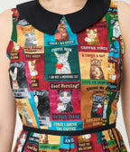 Retrolicious Cats & Coffee Sign Fit & Flare Dress - Unique Vintage - Womens, DRESSES, SWING