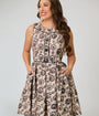Retrolicious Cream & Bird Print Cotton Elizabeth Dress