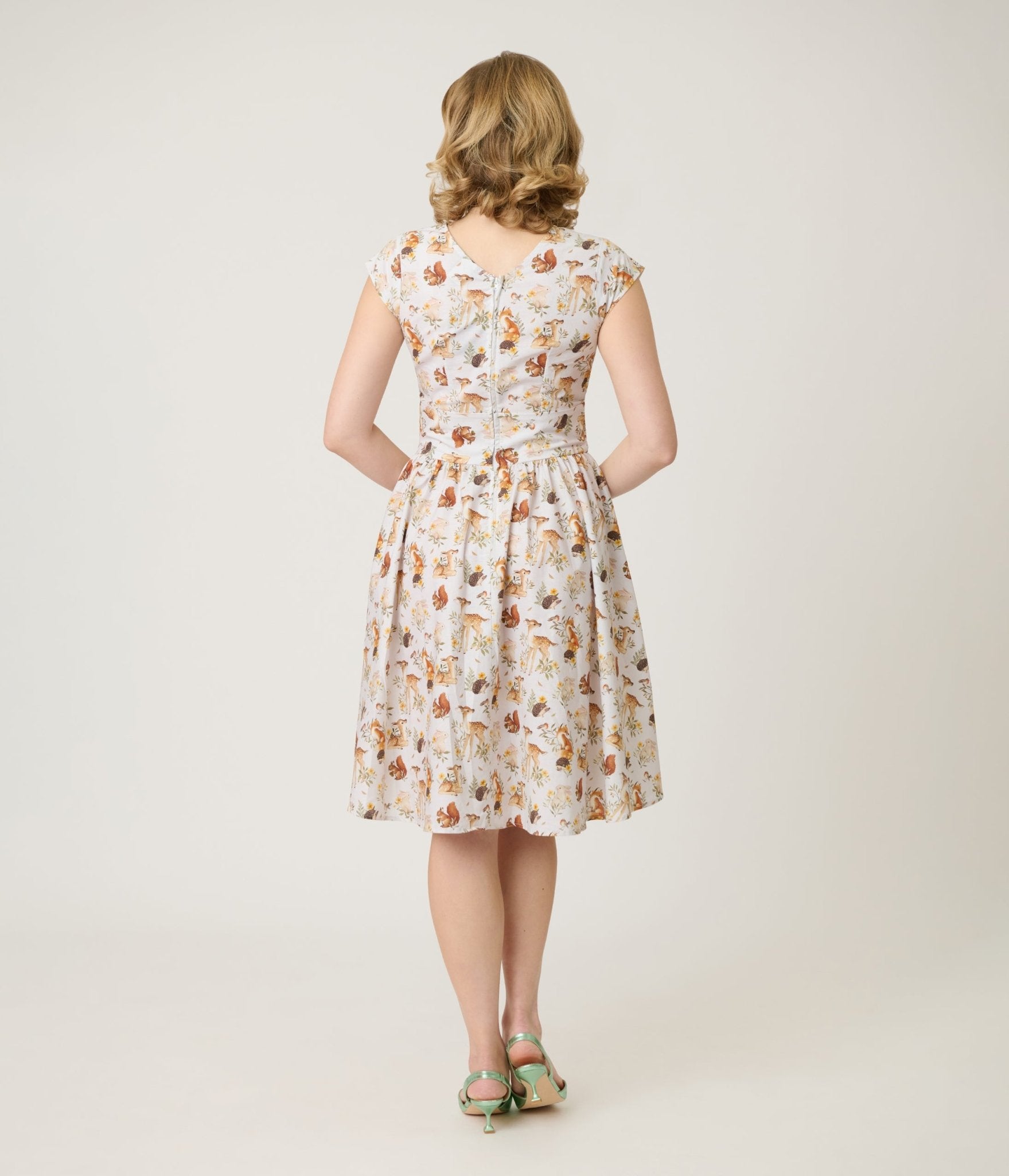 Retrolicious Forest Animal Print Greta Swing Dress - Unique Vintage - Womens, DRESSES, SWING