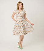 Retrolicious Forest Animal Print Greta Swing Dress - Unique Vintage - Womens, DRESSES, SWING