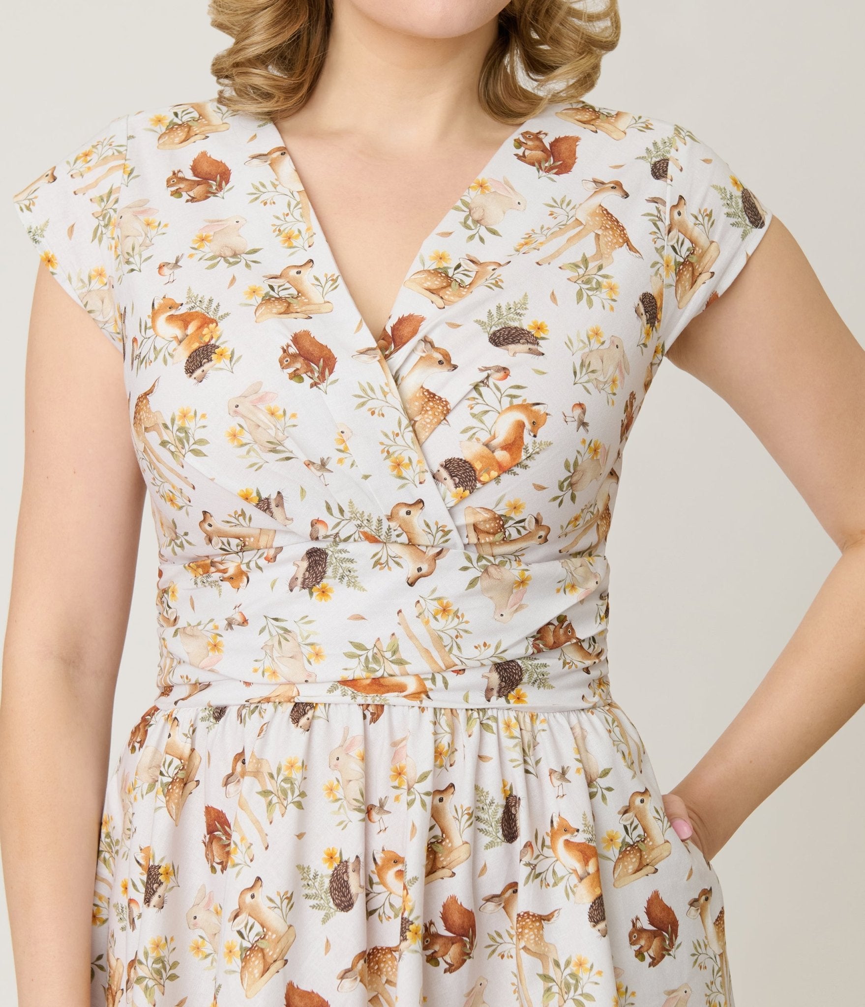 Retrolicious Forest Animal Print Greta Swing Dress - Unique Vintage - Womens, DRESSES, SWING