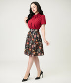 Retrolicious Morning Coffee Cotton Skater Skirt - Unique Vintage - Womens, BOTTOMS, SKIRTS
