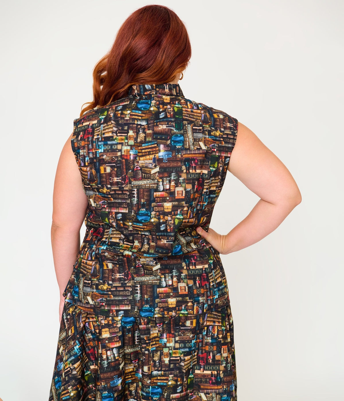 Retrolicious Plus Size Black Spellbinding Bow Top - Unique Vintage - Tops