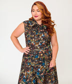 Retrolicious Plus Size Black Spellbinding Bow Top - Unique Vintage - Tops