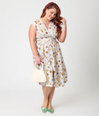 Retrolicious Plus Size Forest Animal Print Greta Swing Dress - Unique Vintage - Womens, DRESSES, SWING