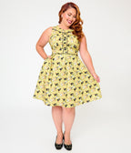 Retrolicious Plus Size Mystical Cats Elizabeth Dress - Unique Vintage - Womens, DRESSES, SWING