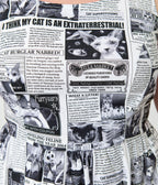 Retrolicious Plus Size Newspaper Print Cotton Flare Dress - Unique Vintage - Womens, DRESSES, SWING