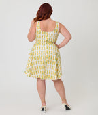 Retrolicious Plus Size Pineapple Print Skater Dress - Unique Vintage - Womens, DRESSES, SWING